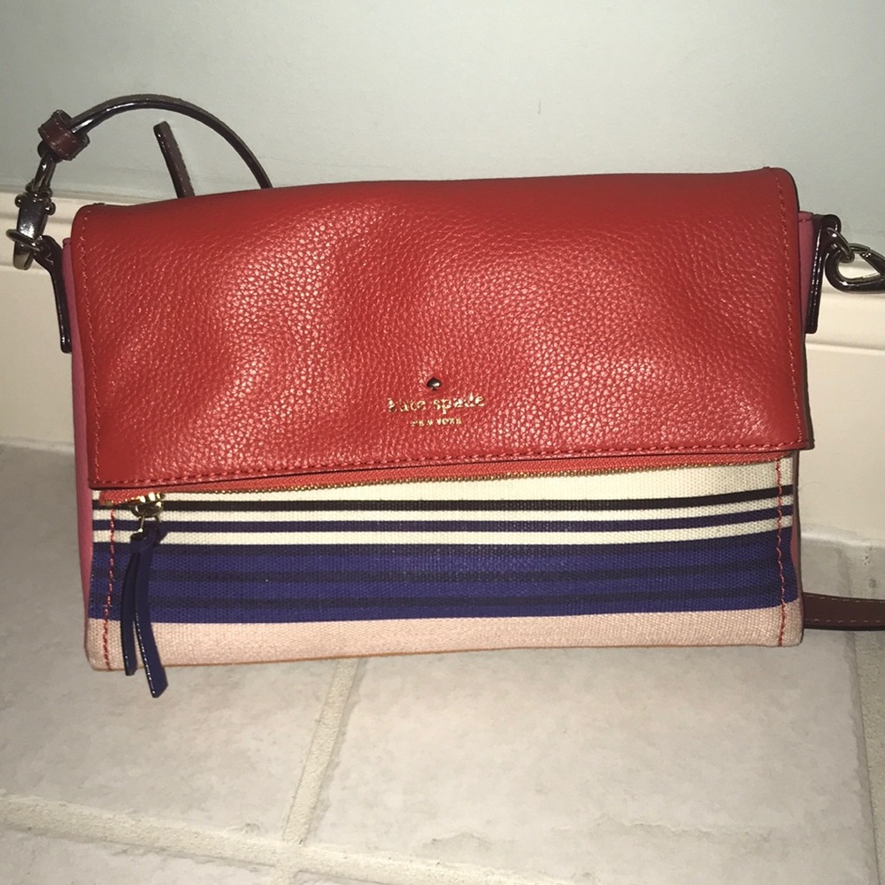 kate spade fabric and leather handbag